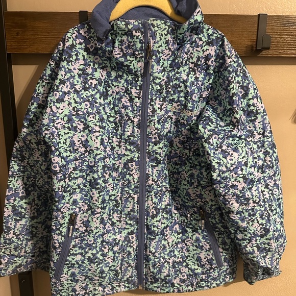 Columbia Kids Floral Raincoat - Blue and Green - Picture 1 of 4